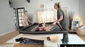 Sexy Coco Lovelock Pretends as Massage Therapist for Threesome with Kayla Paige and Billy Boston